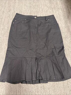 Sonia Rykiel Paris Black A-Line Ruffle-Hem Skirt